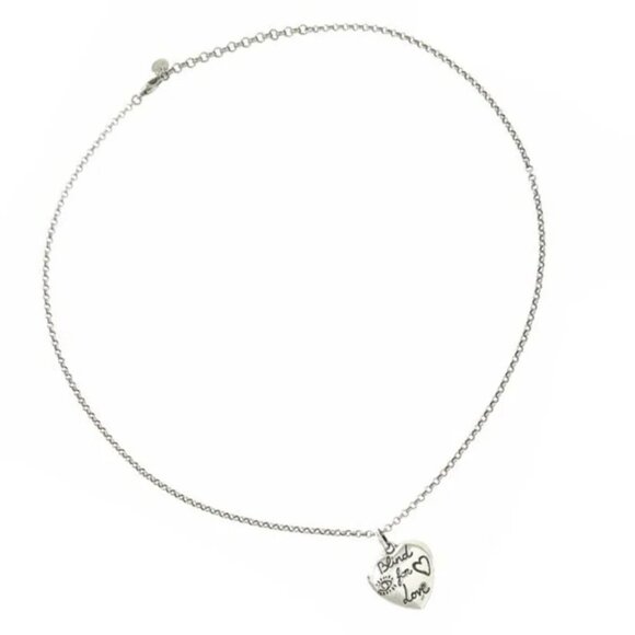 GUCCI Heart Love Necklace 17" Silver 925 Auth #4989 - Picture 1 of 8